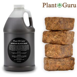 African Black Soap Liquid Half Gallon - 100% Raw Pure Natural From Ghana, Acne Treatment, Aids Against Eczema & Psoriasis, Dry Skin, Scar and Dark spot Removal, Pimples and Blackhead, Face & Body Wash