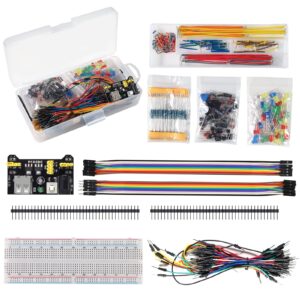 DIANN Electronics Component Basic Starter Kit with Power Supply Module, Jumper Wire,Precision Potentiometer,830 tie-Points Breadboard