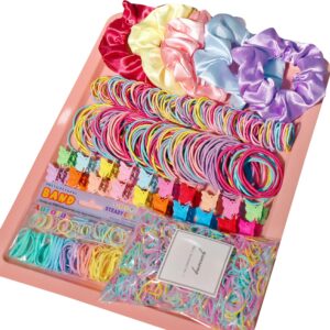 yanrong multicolor hair ties for women girls,elastic ponytail holders rubber band for thick hair & thin hair fashion hair accessories set（2335pcs）