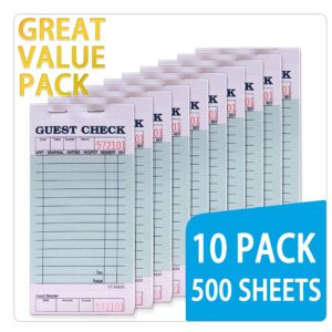 Generic Guest Check Book, 6.75 x 3.75 x 3.5 inches, Green-10Books