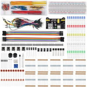 diann electronics component basic starter kit with power supply module, jumper wire,precision potentiometer,830 tie-points breadboard