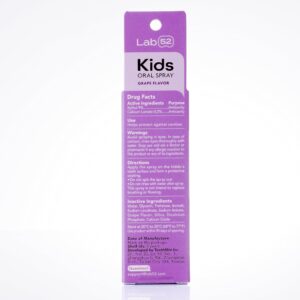 LAB52 Kids Oral Spray, Toddler Toothpaste Helper for Cavity Repair and Fresh Breath, Children Anticavity with Fluoride Free for Newborn to Preschoolers, Xylitol Grape Flavor