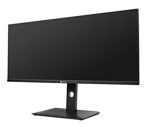 AG Neovo EM3401UQC 34-inch UWQHD 3440 x 1440p USB-C Monitor, IPS Panel, HDMI, DisplayPort and Speakers, Ergonomic Pivot, Swivel and Height Adjustable Stand, HDR400, 75Hz