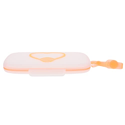 Operitacx Wipe Case Portable Baby Wipe Container Refillable Wipe Dispenser with Lanyard Baby Diaper Wipe Holder Case for Outdoor, Travel, Office, Car, Cot (Orange) Travel Wipes Case