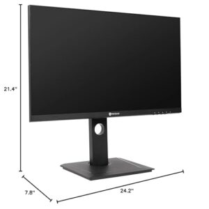 AG Neovo EM2701QC 27 Inch Monitor 1440p, Height Adjustable, USB-C with 60W Power Delivery, DisplayPort HDMI, Tilt Pivot Swivel Stand, 100% sRGB, ΔE < 2, IPS