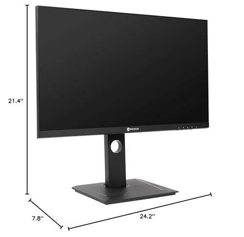 AG Neovo EM2701QC 27 Inch Monitor 1440p, Height Adjustable, USB-C with 60W Power Delivery, DisplayPort HDMI, Tilt Pivot Swivel Stand, 100% sRGB, ΔE < 2, IPS