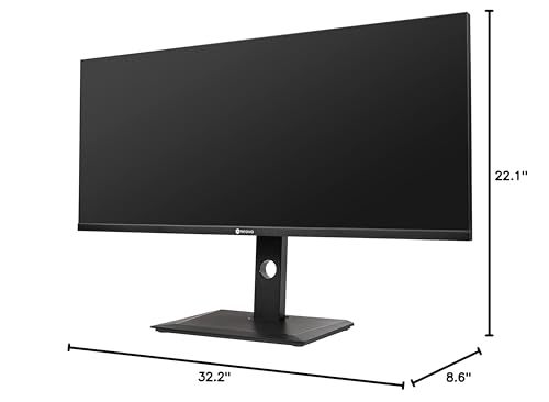 AG Neovo EM3401UQC 34-inch UWQHD 3440 x 1440p USB-C Monitor, IPS Panel, HDMI, DisplayPort and Speakers, Ergonomic Pivot, Swivel and Height Adjustable Stand, HDR400, 75Hz