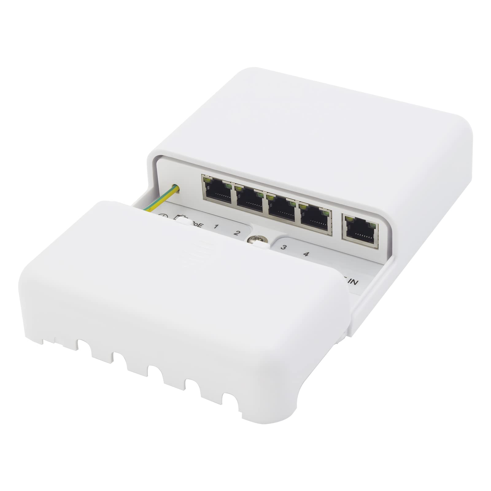 ThePoEstore Gigabit 5 Port PoE Extender Outdoor IP65 Waterproof PoE Passthrough Switch / PoE Amplifier / PoE Booster. 60W 10/100/1000Mbps. IEEE 802.3bt/at/af Compliant.