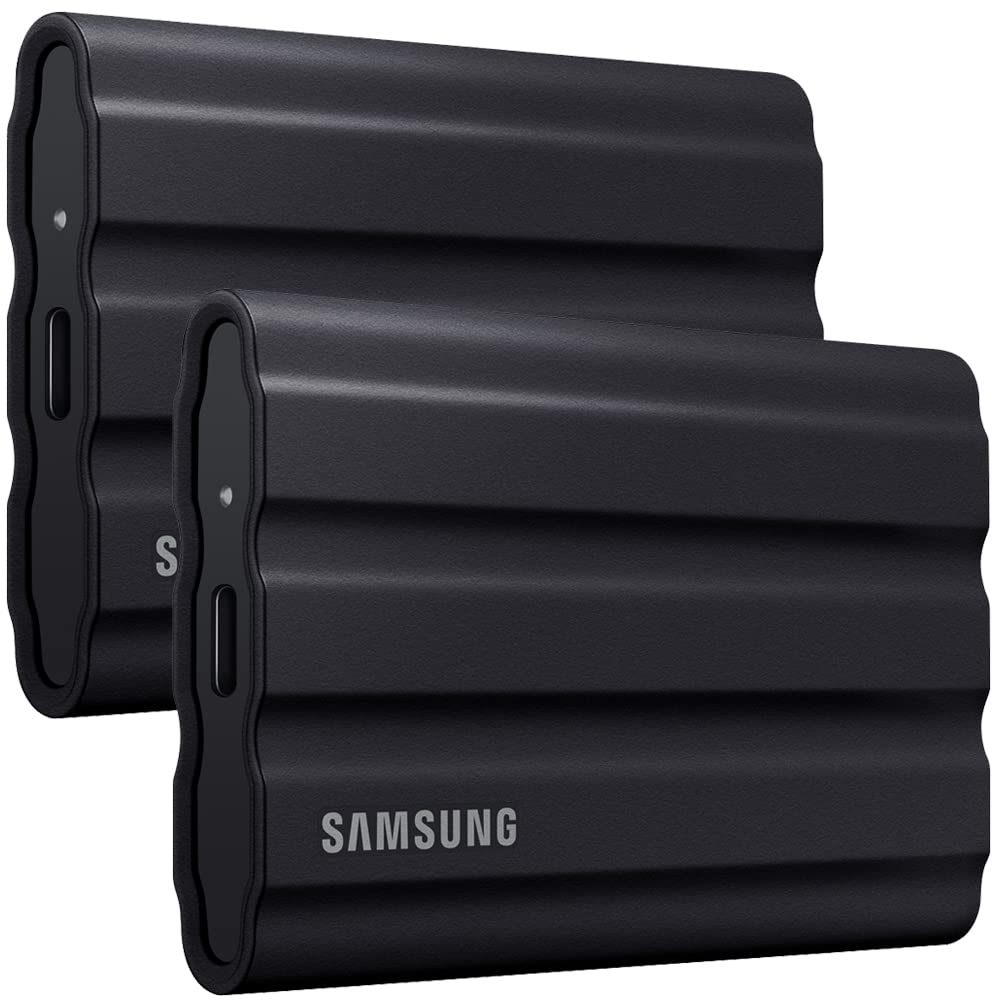 SAMSUNG MU-PE2T0S/AM T7 Shield Portable Solid State Drive 2TB 2022 Black - (2-Pack)