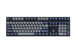 mistel x-viii mechanical keyboard cherry mx brown switch, black and white letter nimitz pbt double shot keycap, full size ergonomic gaming keyboard for laptop/desktop, usb type-c cable, macro support