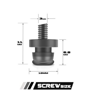 LeFix 8 x Screws Isolation Mounting Guide Screws with Grommets + Phillips Screwdriver Designed for 2.5"Hard Drive Solid State Drive,M3X6,10mm,Black,Philips Head