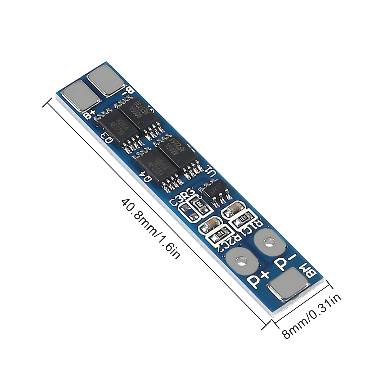 Alinan 6pcs 2S 8A 7.4V 8.4V 16A Current Limit 18650 Lithium Battery Charger BMS Circuit PCB Protection Board for Li-ion Lithium Battery Cell Overcharge Over-Discharge Protection