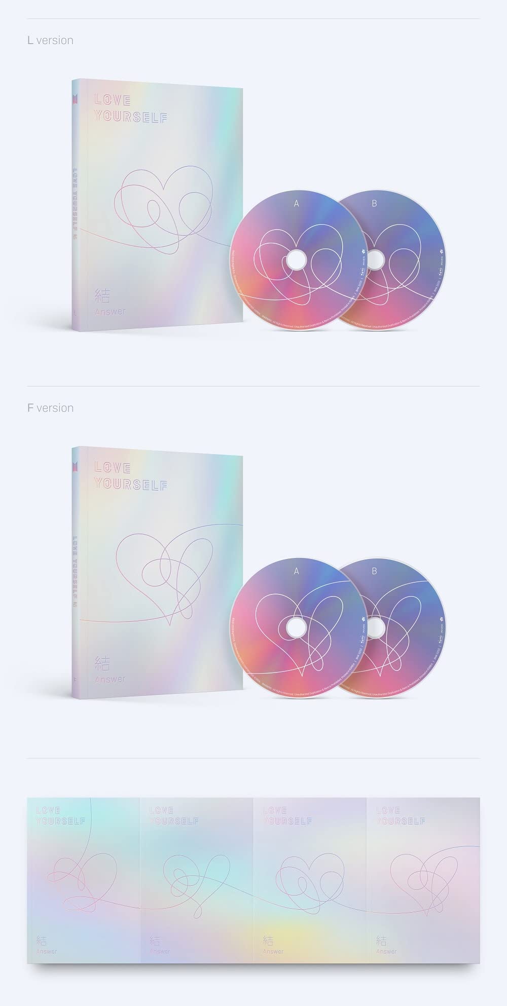 BTS - LOVE YOURSELF 結 ANSWER (2CD) CD+Folded Poster [ S+E+L+F ver. SET ver. ]