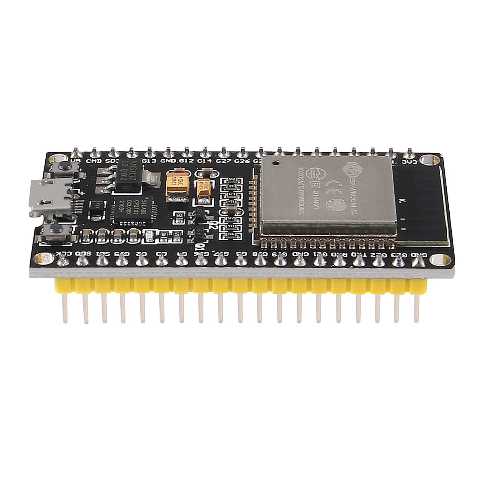 38Pins 5PCS ESP-WROOM-32 ESP32 ESP-32S NodeMCU WiFi WLAN CP2102 ESP32-WROOM-32 IoT 2-in-1 2.4GHz Dual-Mode WiFi + Bluetooth Dual Cores Microcontroller Processor Compatible with Arduino IDE