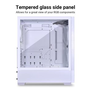 LIAN LI High Airflow Mid-Tower ATX PC Case with RGB Fans, Tempered Glass Side Panel, USB-C Port (LANCOOL 205 MESH C, White)