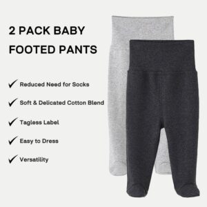 Enfants Chéris Newborn Pants for Boys Girls Footie Pants 0-3 Months Grey