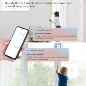 CPVAN Home Alarm System, Door Alarm System with Phone APP Alert, Door Window Sensor, Remote, Alarm Siren for Kids Elders Safety, Fit House Apartment, Compatible with Alexa, 2.4G/5G Wi-Fi 8PCS Kit