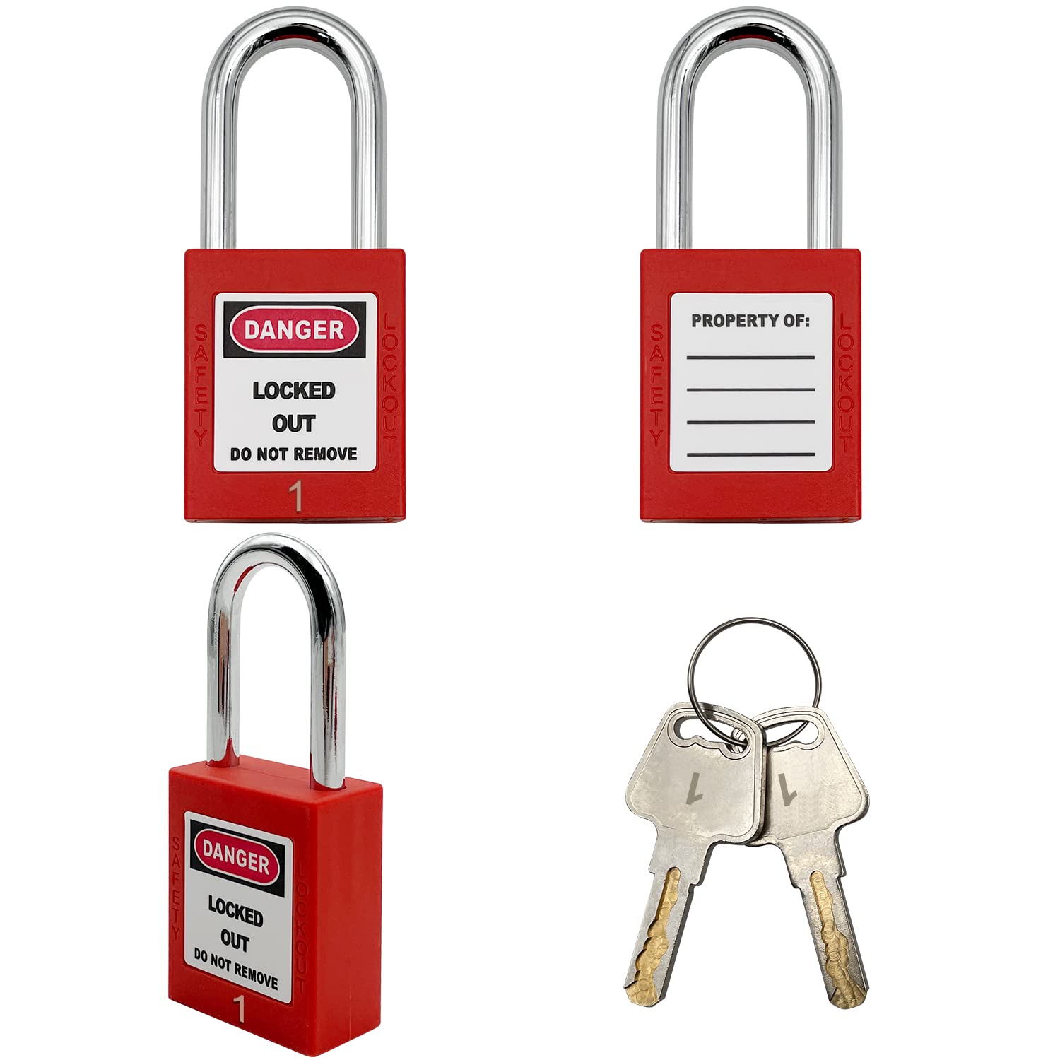 Lockout Tagout Locks, Safety Padlock, Loto Locks Keyed Differently Lock Out Tag Out 30 pcs Safety Padlocks Plastic with 30 Lockout TagOut Tags Red