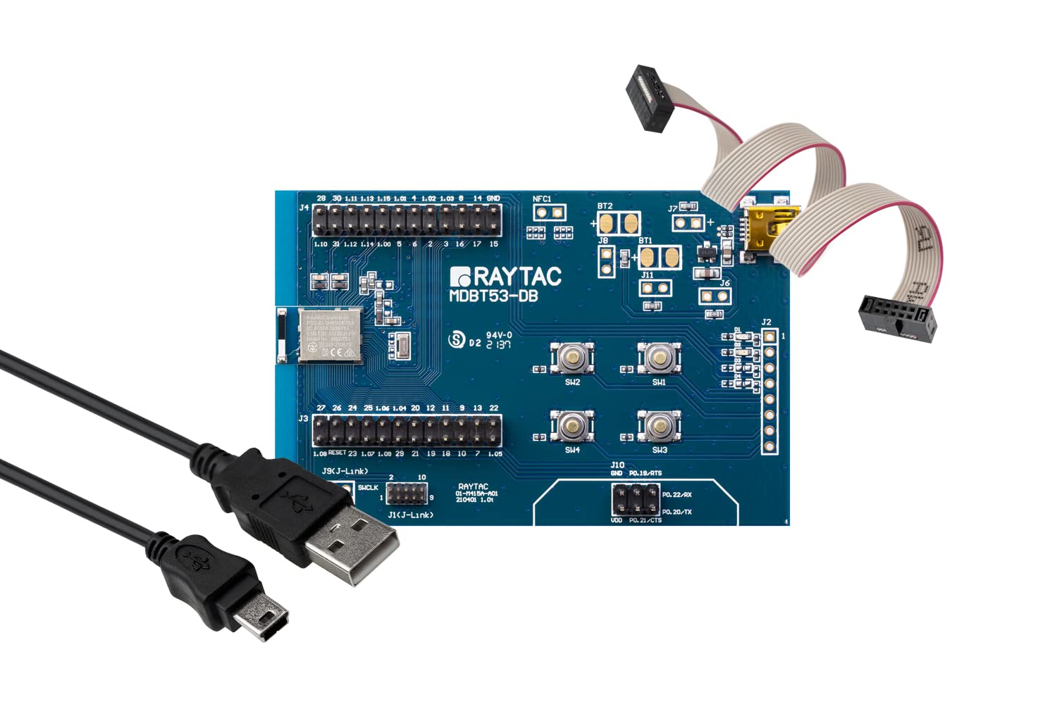 MDBT53V-DB Nordic nRF5340 Module Demo Board Dev Kit 25 GPIO Bluetooth Module BT5.2 FCC IC CE Telec KC SRRC (Chip Antenna)