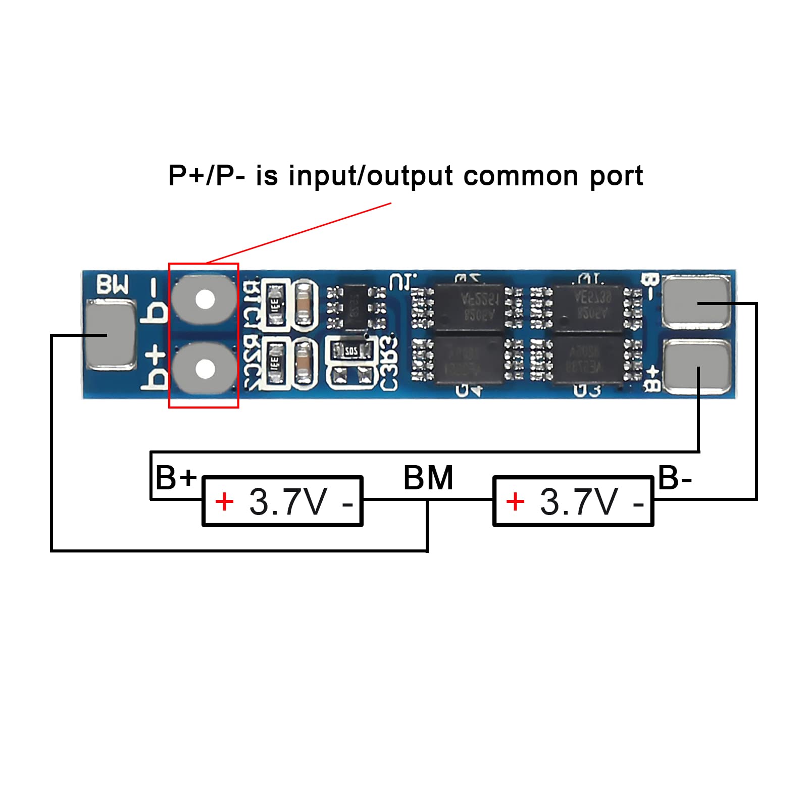 Alinan 6pcs 2S 8A 7.4V 8.4V 16A Current Limit 18650 Lithium Battery Charger BMS Circuit PCB Protection Board for Li-ion Lithium Battery Cell Overcharge Over-Discharge Protection