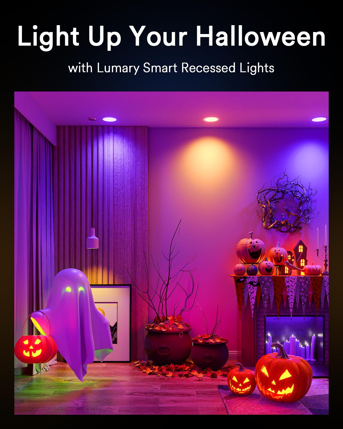 Lumary Smart Recessed Lighting 4 Inch Canless LED Recessed Lights 9W 780lm Color Changing LED Downlight Wi-Fi Bluetooth Soffit Lights with J-Box Work with Alexa/Google Assistant (4 Inch, 12 Pack)