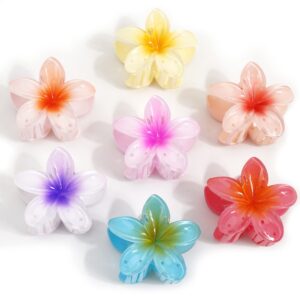 7 pcs hawaiian claw clips for thick hair,flower hair clips large plumeria clips hibiscus hair clip hair accessories for women