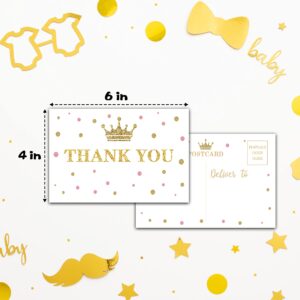 Baby Shower Cards Kit,A Little Princess Set of 25 Baby Shower Invitations with Envelopes, Book Request Cards for Baby Shower,Pink & Gold Baby Shower Party Favor Decoration(11)