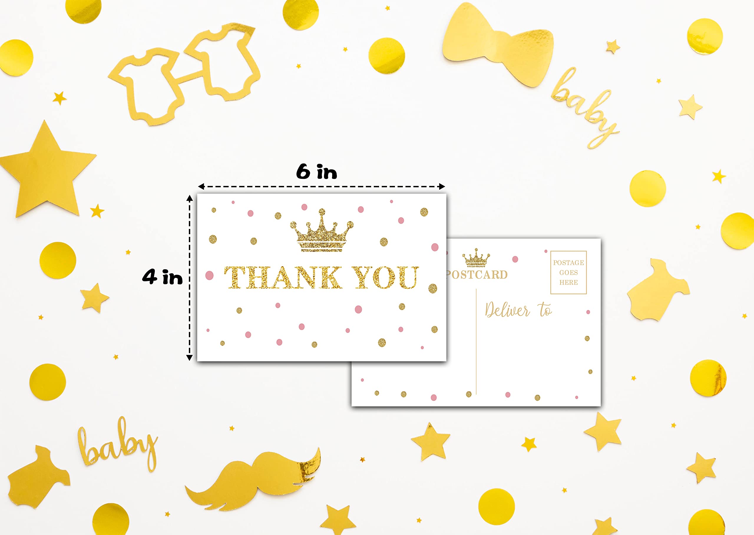 Baby Shower Cards Kit,A Little Princess Set of 25 Baby Shower Invitations with Envelopes, Book Request Cards for Baby Shower,Pink & Gold Baby Shower Party Favor Decoration(11)