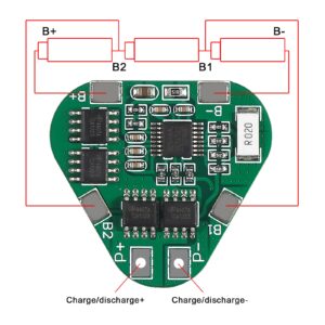 Alinan 6pcs 3S 8A 12V 18650 Lithium Battery Protection Board 10.8V 11.1V 12.6V BMS PCM PCB Overcharge Over-Discharge Protection Module for 3 Li-ion Cell Pack