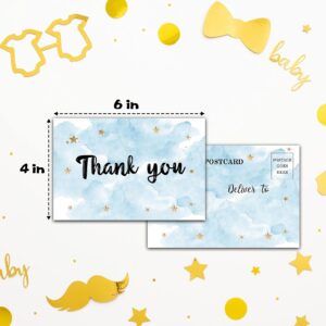 Baby Shower Cards Kit,Moon and Stars Set of 25 Baby Shower Invitations with Envelopes, Book Request Cards for Baby Shower,Sleepover Themed Baby Shower Party Favor Decoration(13)