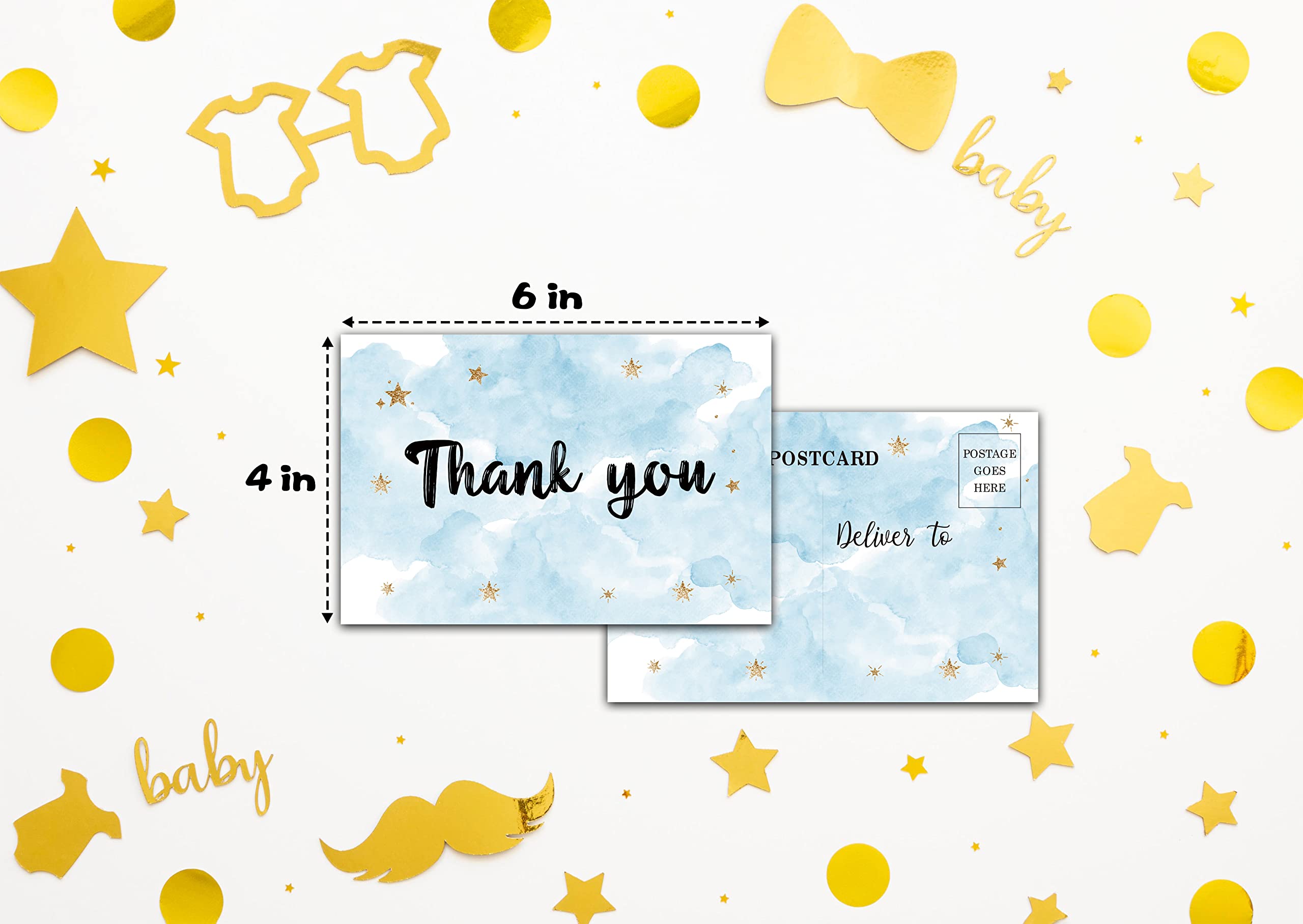 Baby Shower Cards Kit,Moon and Stars Set of 25 Baby Shower Invitations with Envelopes, Book Request Cards for Baby Shower,Sleepover Themed Baby Shower Party Favor Decoration(13)