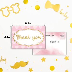 Baby Shower Cards Kit,A Little Princess Set of 25 Baby Shower Invitations with Envelopes, Book Request Cards for Baby Shower,Pink & Gold Baby Shower Party Favor Decoration(12)