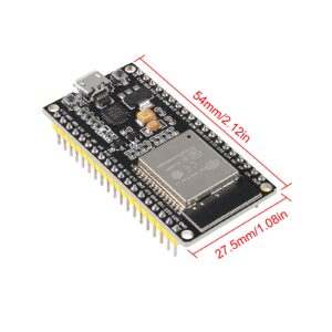 38Pins 5PCS ESP-WROOM-32 ESP32 ESP-32S NodeMCU WiFi WLAN CP2102 ESP32-WROOM-32 IoT 2-in-1 2.4GHz Dual-Mode WiFi + Bluetooth Dual Cores Microcontroller Processor Compatible with Arduino IDE