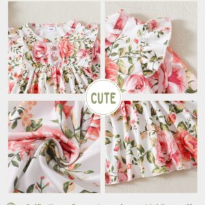 18 Months Girl Clothes Toddler Baby Girl Outfits Floral Shirt Top Pink Pants Fall Winter Little Girl Clothes 2T Outfit for Girl 18-24 Months