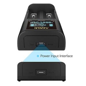 21750 21700 Battery Charger,LCD Intelligent 18650 Battery Charger 21750 21700 Charger for 20700 22700 26650 26700 16340 (RCR123) 17500 17650 17670 18500 Rechargeable Battery with PCB Protection Board