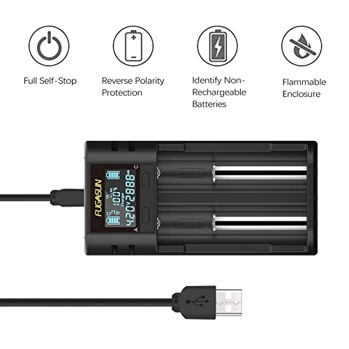 21750 21700 Battery Charger,LCD Intelligent 18650 Battery Charger 21750 21700 Charger for 20700 22700 26650 26700 16340 (RCR123) 17500 17650 17670 18500 Rechargeable Battery with PCB Protection Board