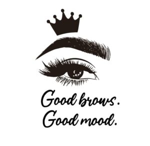 uilmniy beauty eyes with crown eyelash eyebrow wall decor stickers good brows good mood quote lashes wall decal make up eye studio decoration mural afn39