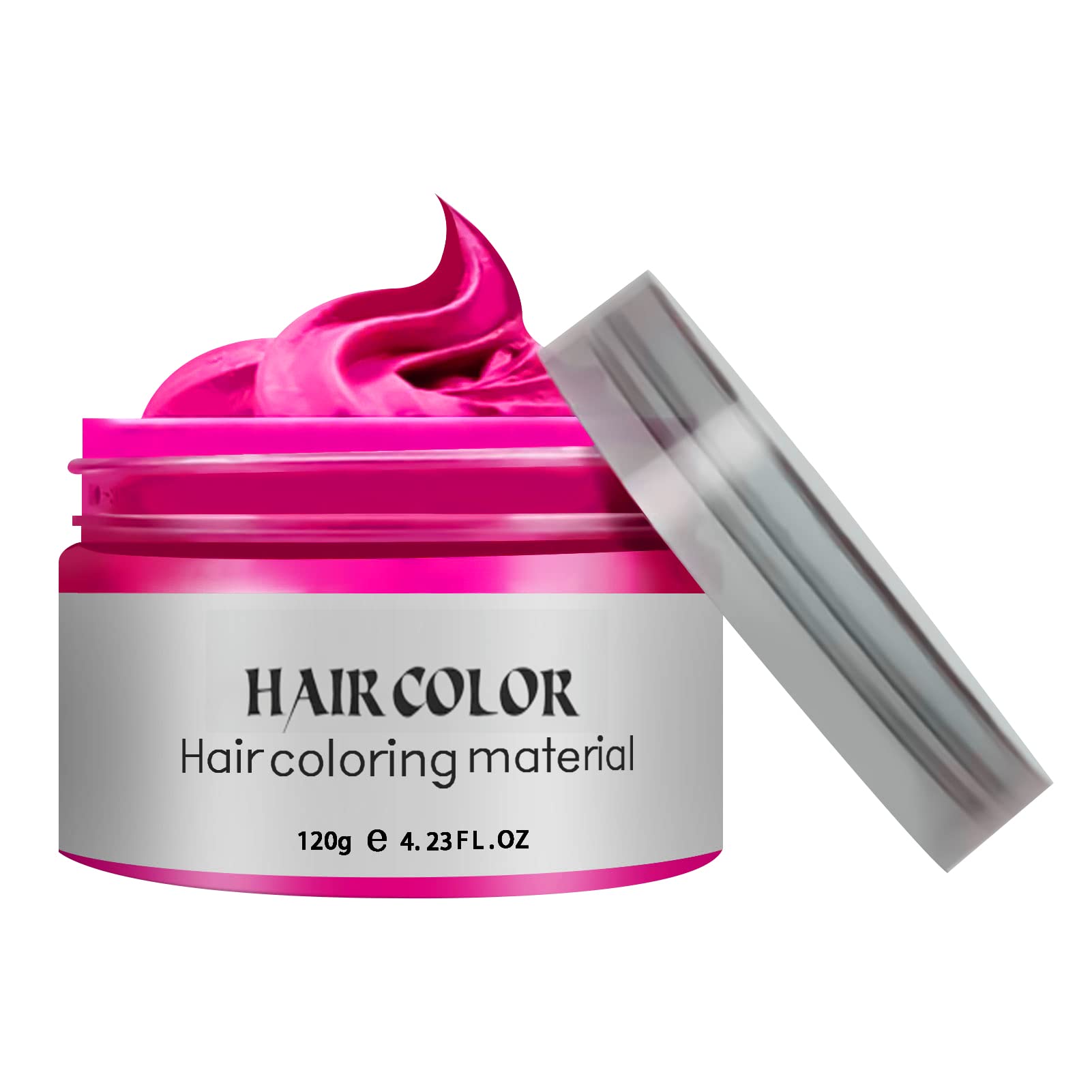 Temporary Hair Color Wax 4.23 oz-Instant Hairstyle Cream Hair Pomades Hairstyle Wax for Party Cosplay Easy Cleaning (1, Pink)