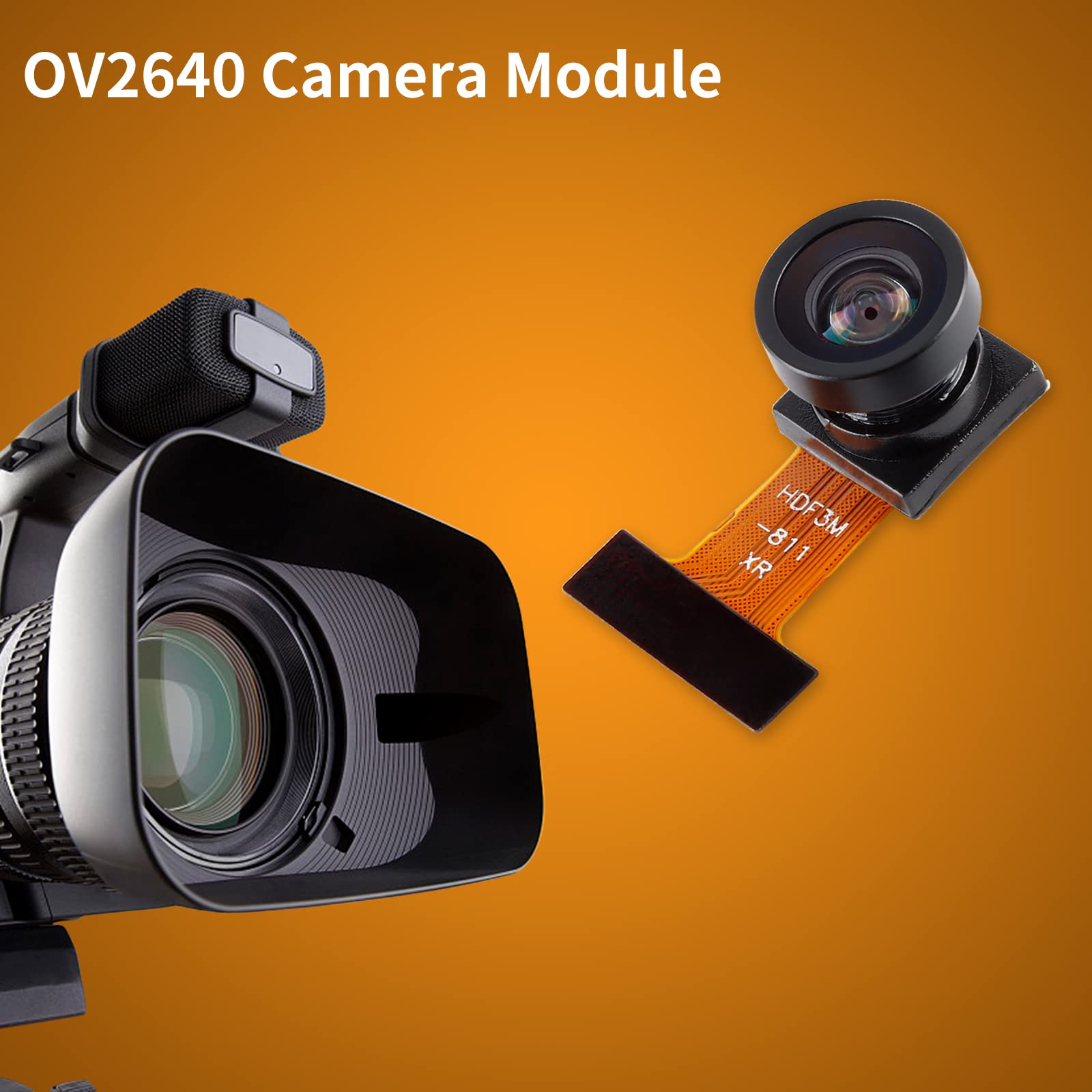 JESSINIE OV2640 Camera Module 200W Pixel Large Wide Angle 140 Degree Monitoring Identification Cam Module 2MP CMOS Mini Camera 24P Connector Support JPEG Output