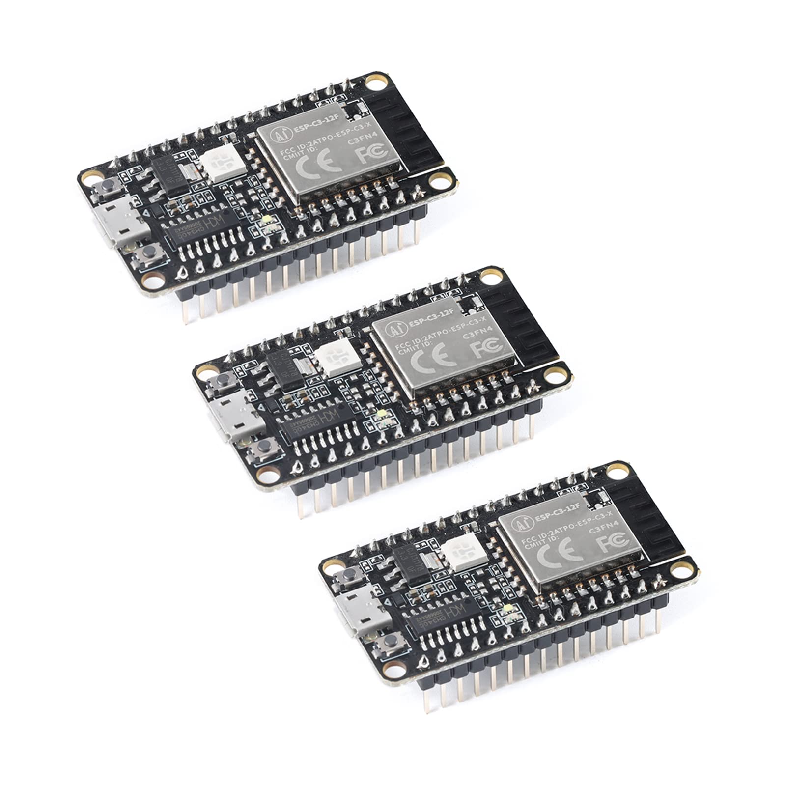 000JESSINIE 3Pcs ESP-C3-12F-Kit 4M 2.4GHz WiFi Bluetooth Wireless Development Board ESP32 BLE5.0 ESP-C3 Module Dual Mode Wireless Communication Board with CH340 Chip Suitable Smart Home