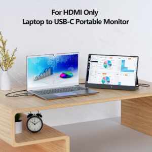 HDMI to USB C Adapter Cable 4K60Hz 6.6FT, HDMI Source Input to USB Type C Output Display Converter, HDMI 2.0 Compatible with Xreal Air, Nreal Air, Steam Deck Dock, PS5, Xbox, Portable Monitor