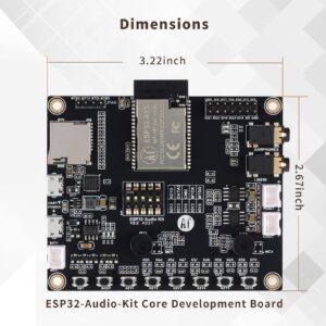 JESSINIE ESP32 Aduio Kit ESP32 WiFi Bluetooth Module ESP32-A1S Module Audio Development Board BLE Low Power Dual-core 64Mb Serial Adapter Port to WiFi Board