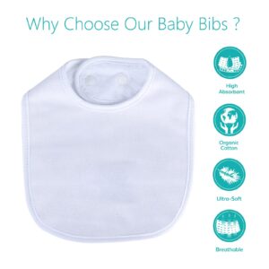 Hakochia Baby Bibs Super Soft and Absorbent Cotton 4-Layer Unisex Baby Bandana Bibs With Adjustable Snaps for Boys Girls Feeding, Teething, Drooling,3-36 Months 10 Pack