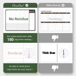 Magnetic Dry Erase Weekly Calendar - 17"x12" Weekly Planner for Fridge - 6 Extra Fine Point Markers Included - Shipped Flat