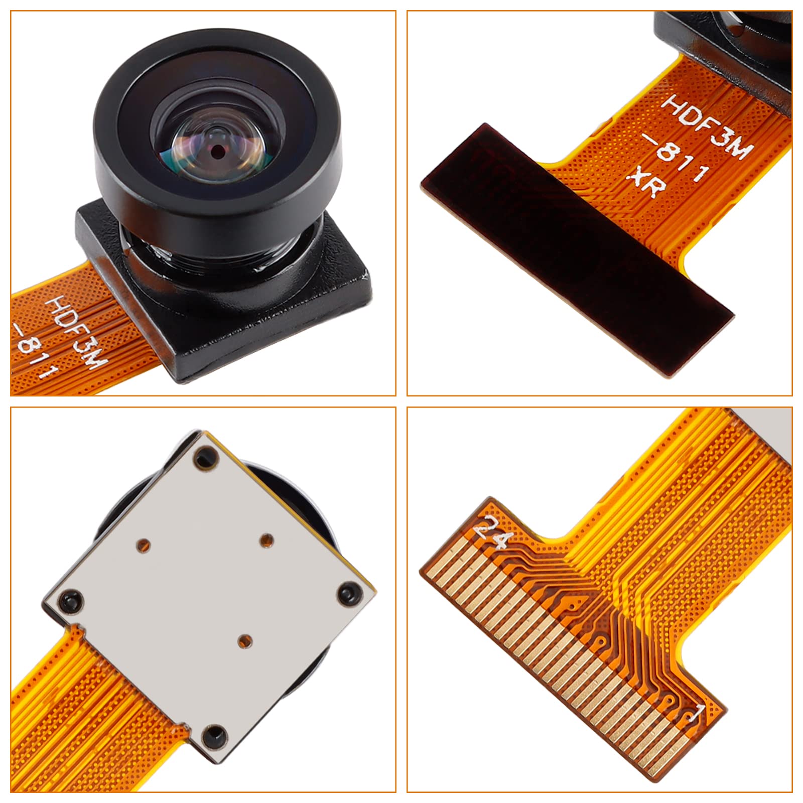 JESSINIE OV2640 Camera Module 200W Pixel Large Wide Angle 140 Degree Monitoring Identification Cam Module 2MP CMOS Mini Camera 24P Connector Support JPEG Output