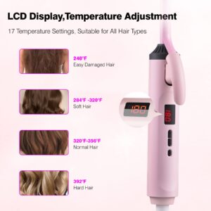 Small Curling Iron for Short Hair,3/8 Inch Small Barrel Skinny Hair Curling Tongs ,9mm Thin Curling Iron Wand ,Dual Voltage Fast Heating Adjustable Temperature