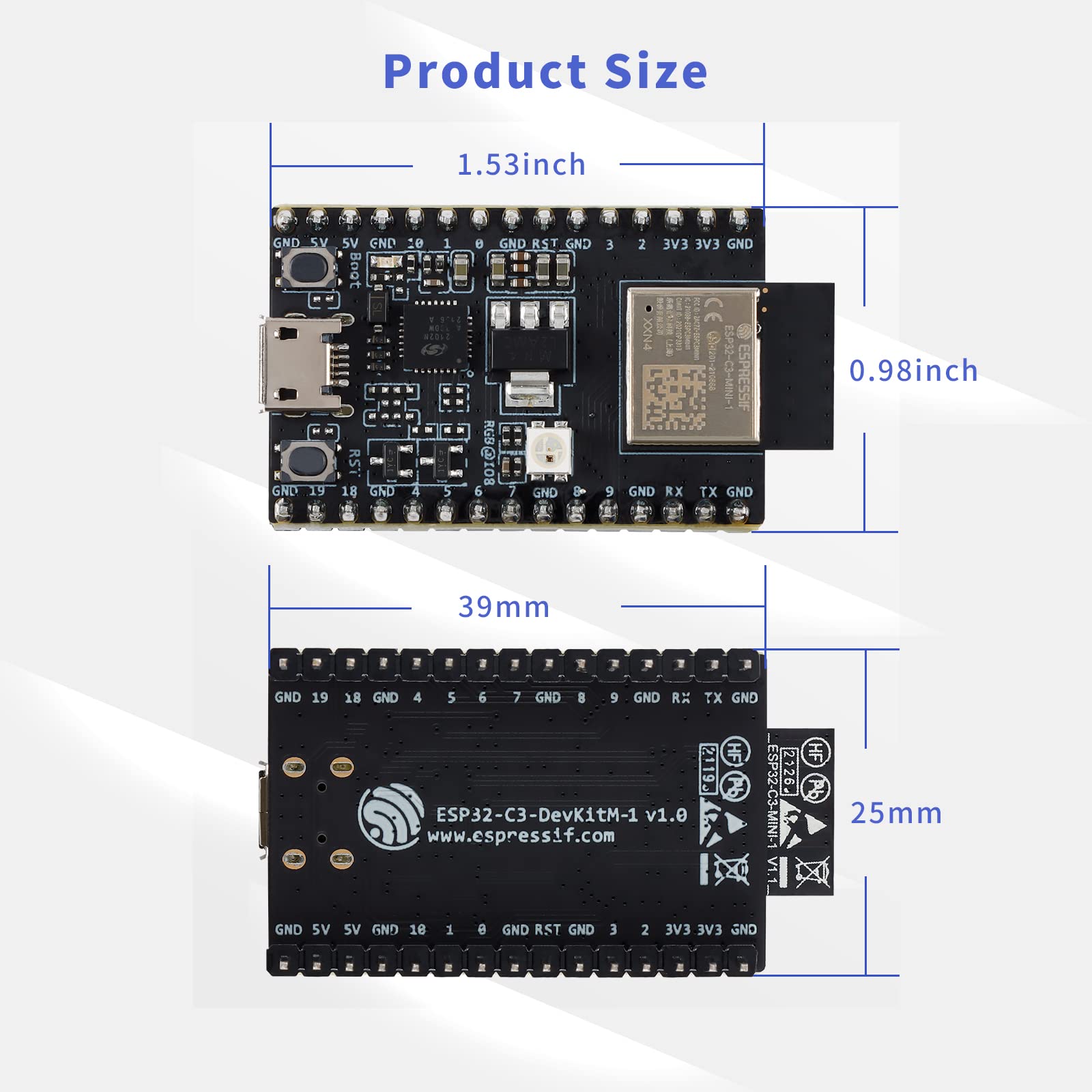 JESSINIE ESP32-C3-DevKitM-1 WIFI Bluetooth Development Board ESP32 ESP32-C3-MINI-1 module WiFi+BT BLE Module ESP32-C3 C3FN4 Core 4MB