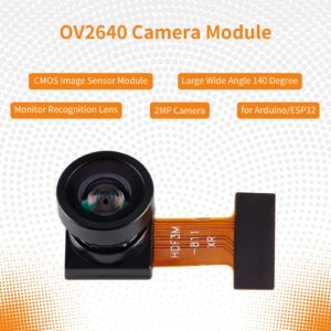 JESSINIE OV2640 Camera Module 200W Pixel Large Wide Angle 140 Degree Monitoring Identification Cam Module 2MP CMOS Mini Camera 24P Connector Support JPEG Output