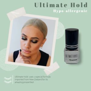 Sensitive Eyelash Extension Glue Ultimate Hold - Cyanoacrylate-Free, 3ml, Low Fume, 0.5-1.5 Sec Drying, Up to 6-Week Retention - Professional Adhesive for Semi-Permanent Lashes (Black)