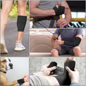 48 Pack Self Adhesive Wrap Bandages Bulk, 2 Inch x 5 Yard Breathable Athletic Tape Self Adherent Cohesive Bandage Tape for Sports, Injuries, Treatment, First Aid Tape Vet Wrap for Pets (Black)